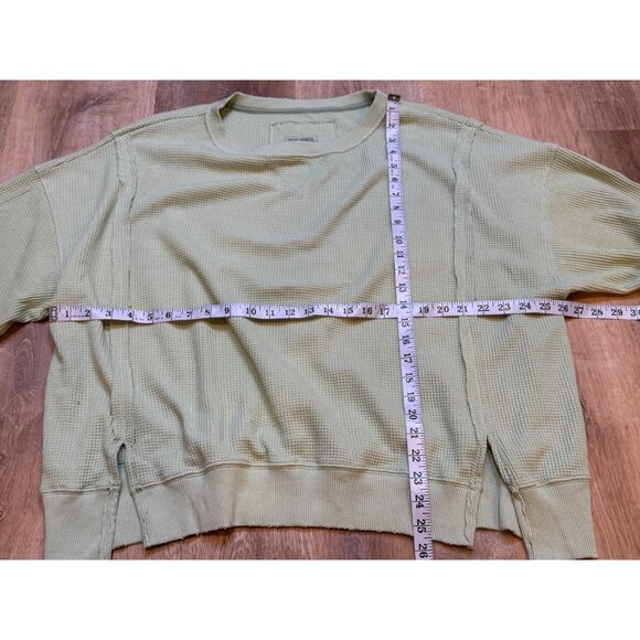 American Eagle This Feels Seriously Lived In Waffle Knit Oversized Crewneck Swea - Picture 3 of 5